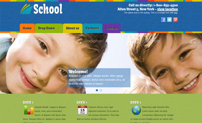 Education School Joomla Template