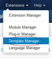 Joomla Template Manager
